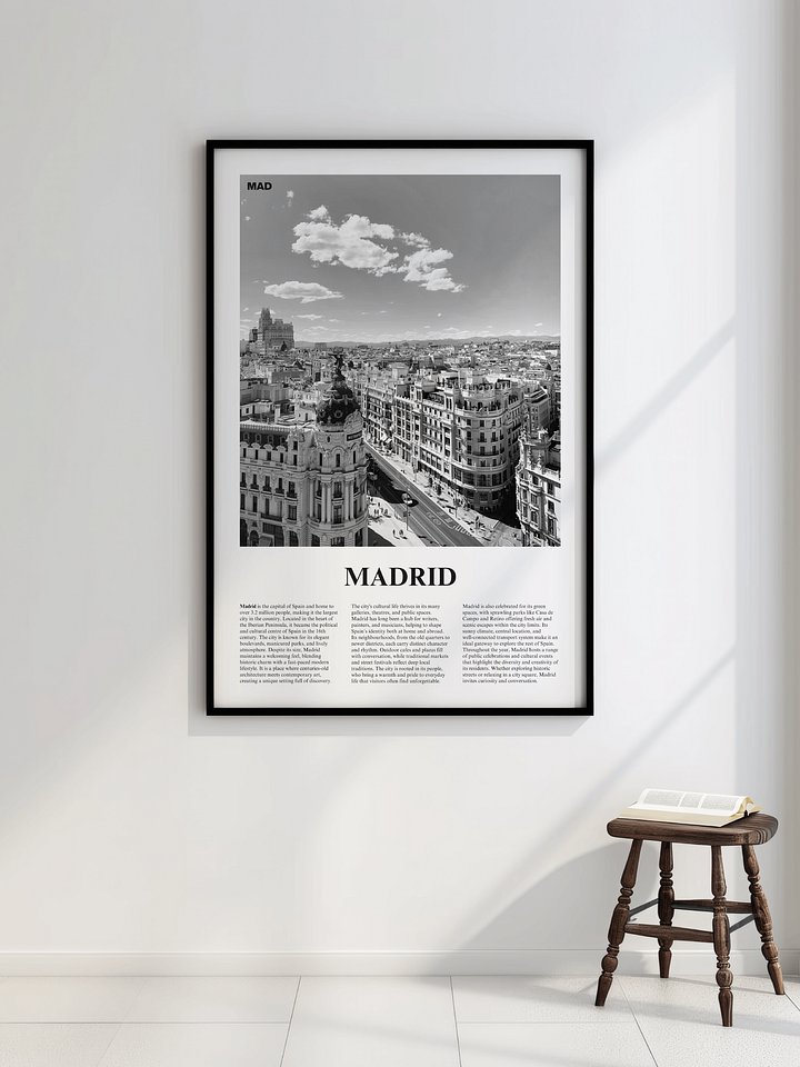 Madrid 01 Newspaper Poster | Framed product image (2)