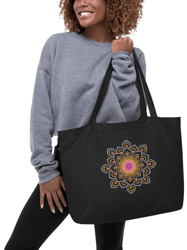 Simple Colorful Dot Mandala Organic Cotton Tote Bag product image (1)