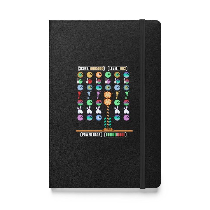 Space Invader Game Bowling Arcade Explosion Hardcover Notebook product image (1)