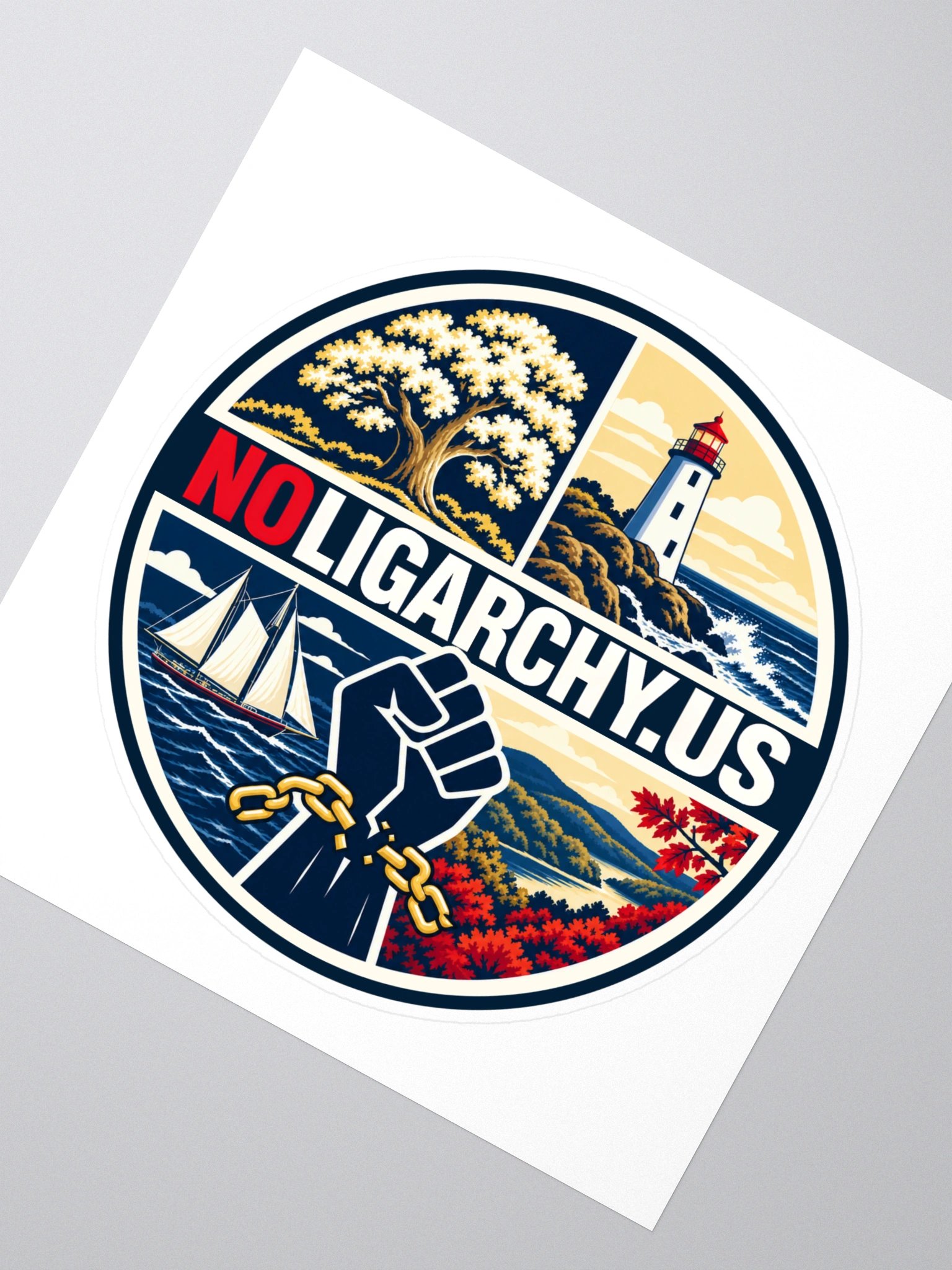 Connecticut NOLIGARCHY.US sticker product image (2)