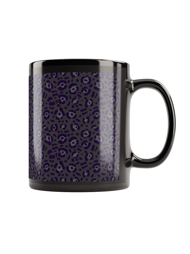 Unique Glossy Black Mug with Bold Black Leopard Print product image (1)
