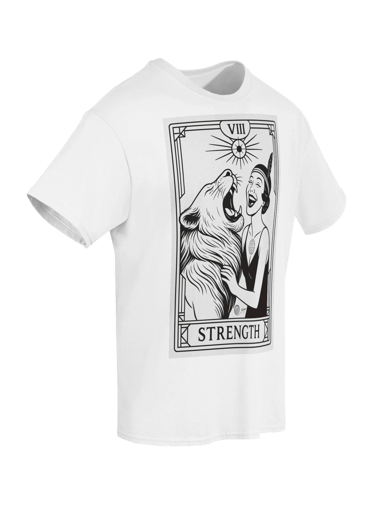 Strength Black & White Tarot Card Tee product image (4)