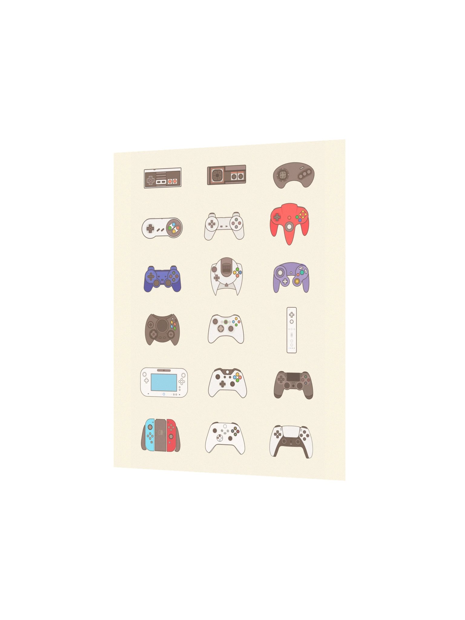 Video Game Controller Evolution (Beige) product image (2)