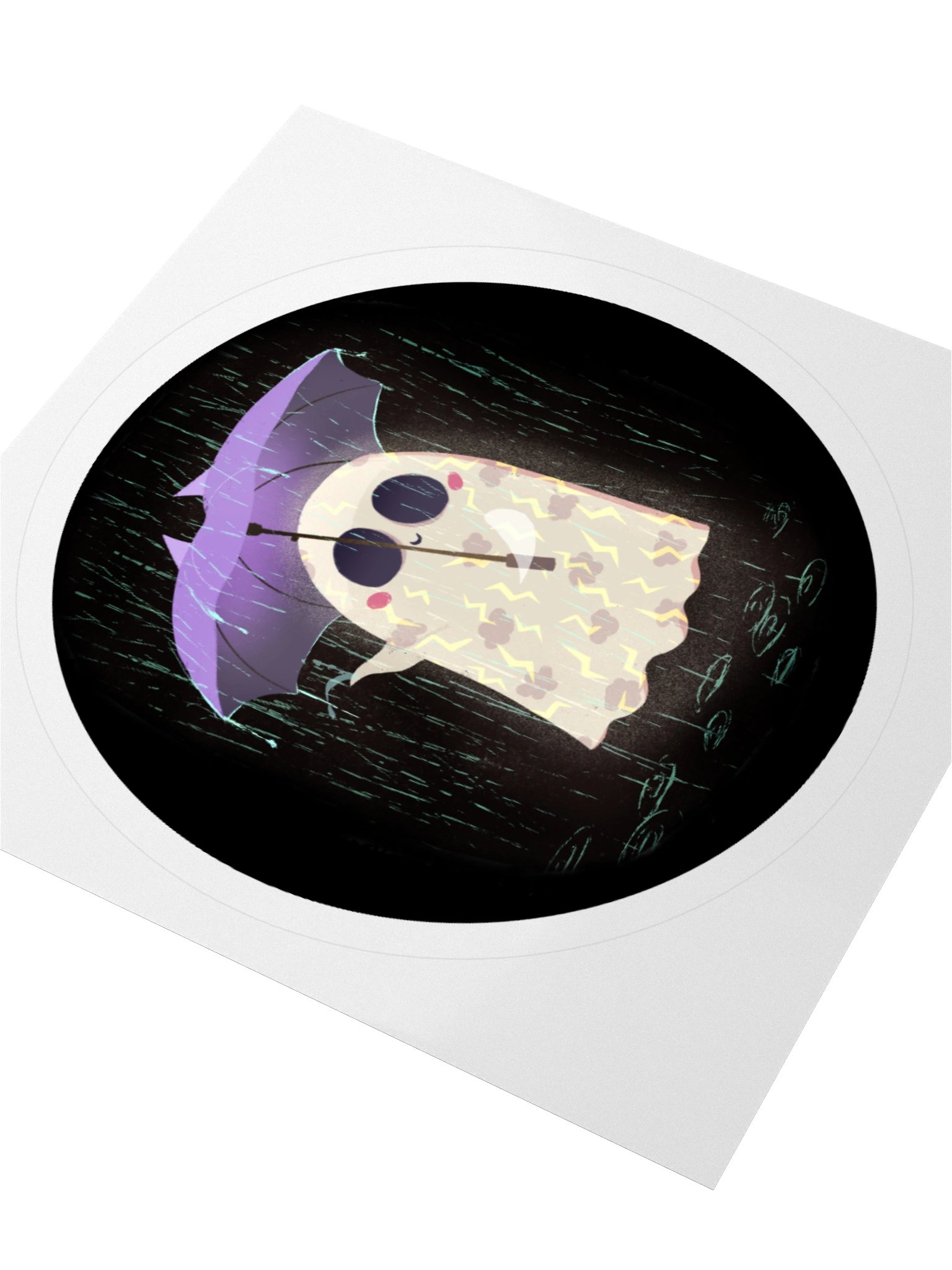 Little Ghost in the Rain - Vinyl Sticker product image (3)