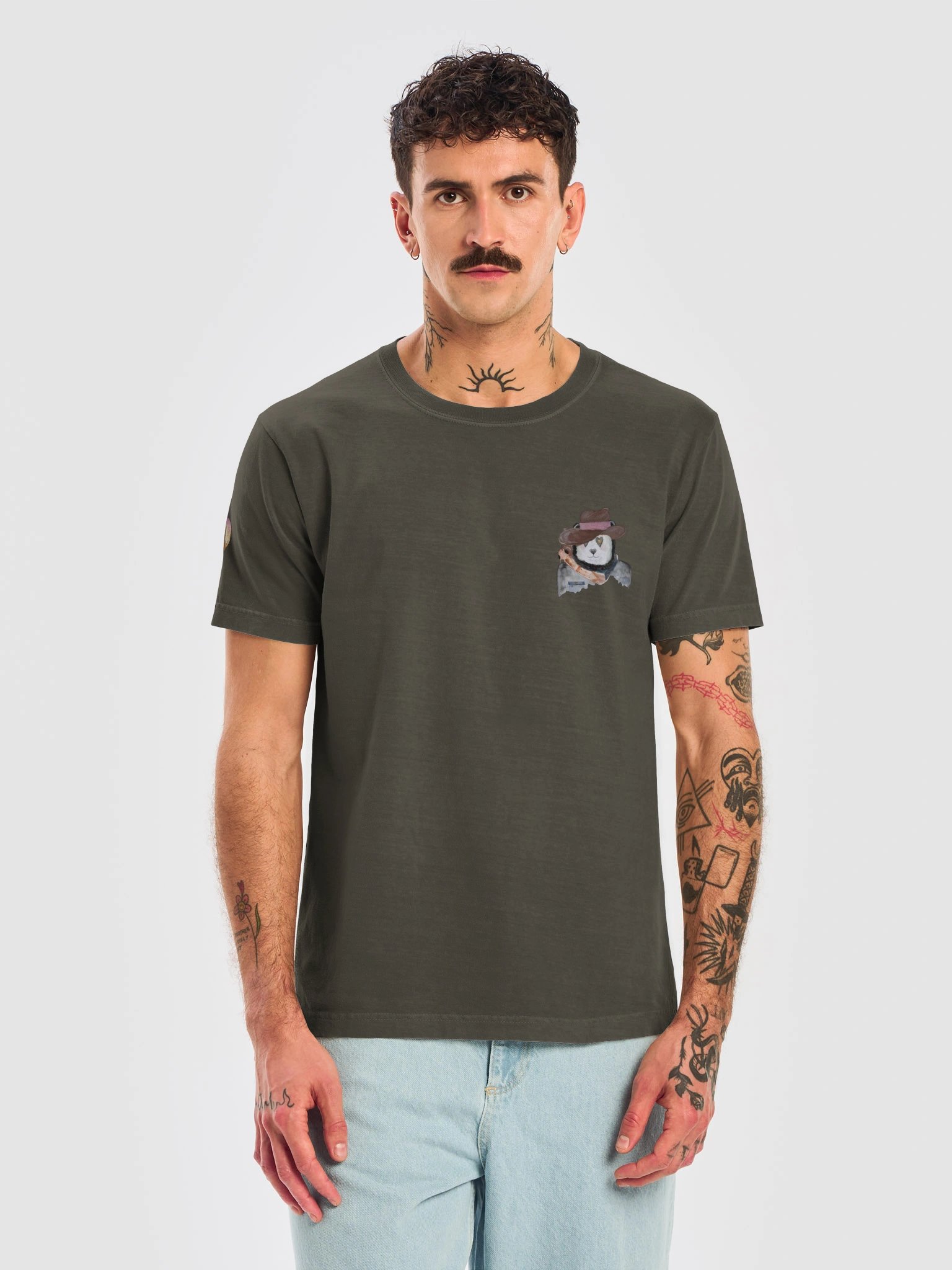 Bio Wagon Charity Cowboy Panda Graphic Oversized Tee product image (13)