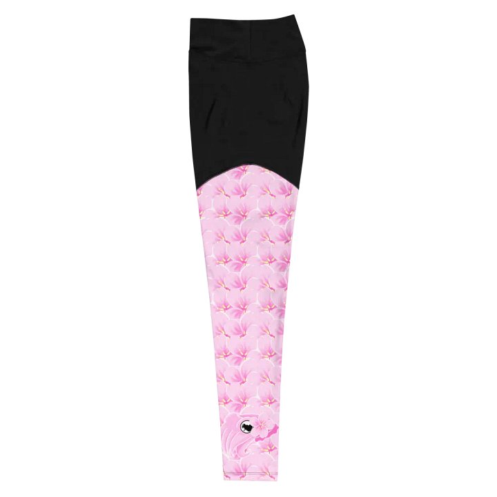 Sakura Cherry Blossom and Cuttlefish All over print athletic leggins product image (2)