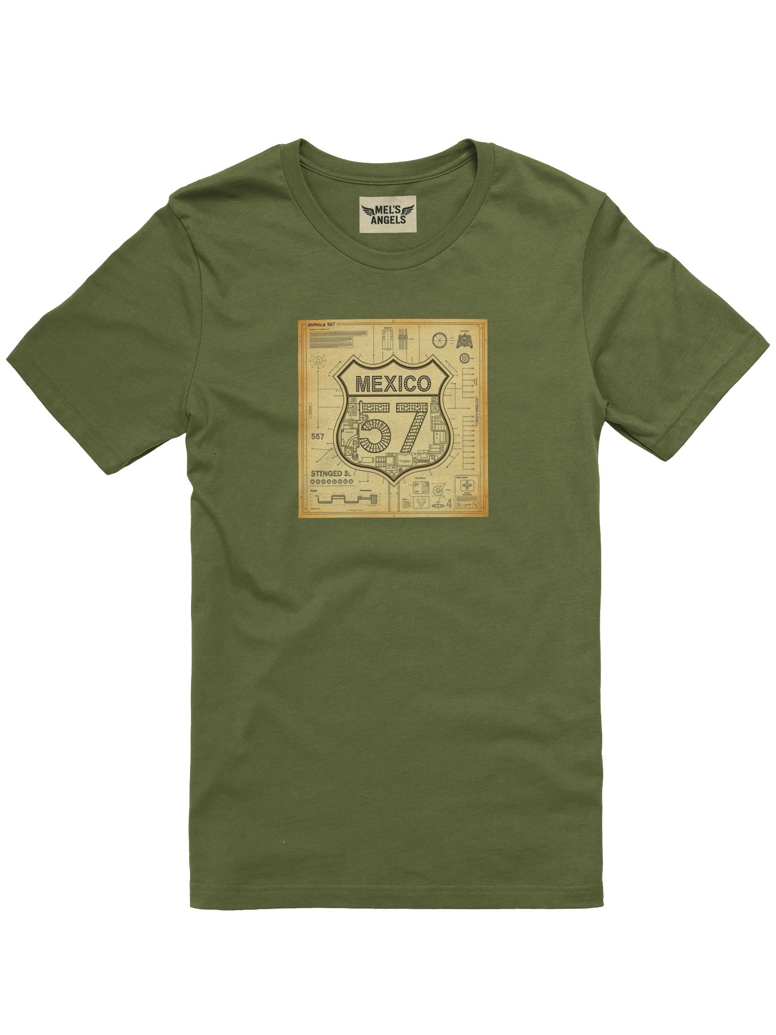 Ruta 57 — Mexico 57 Road Shield T-Shirt product image (2)