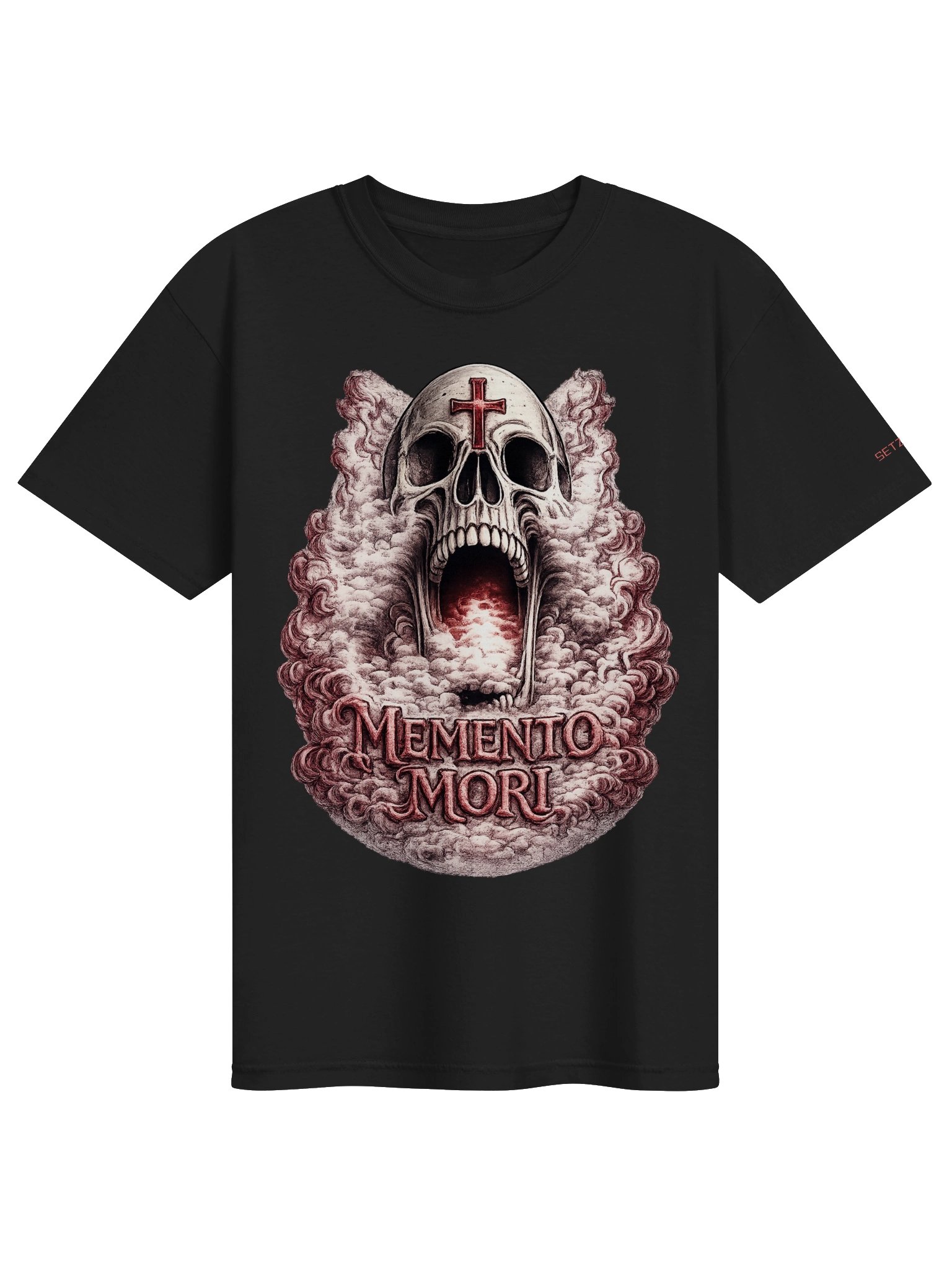 Memento Mori Skull Tee (Burgundy) product image (1)