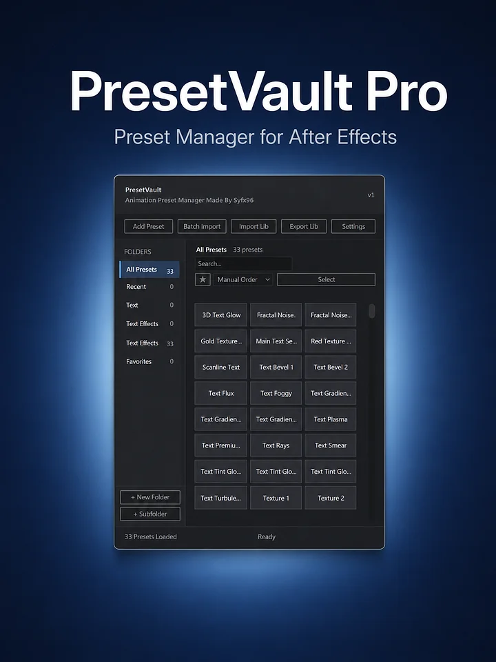 Preset Vault Pro - After Effects Script By Syfx96 product image (1)