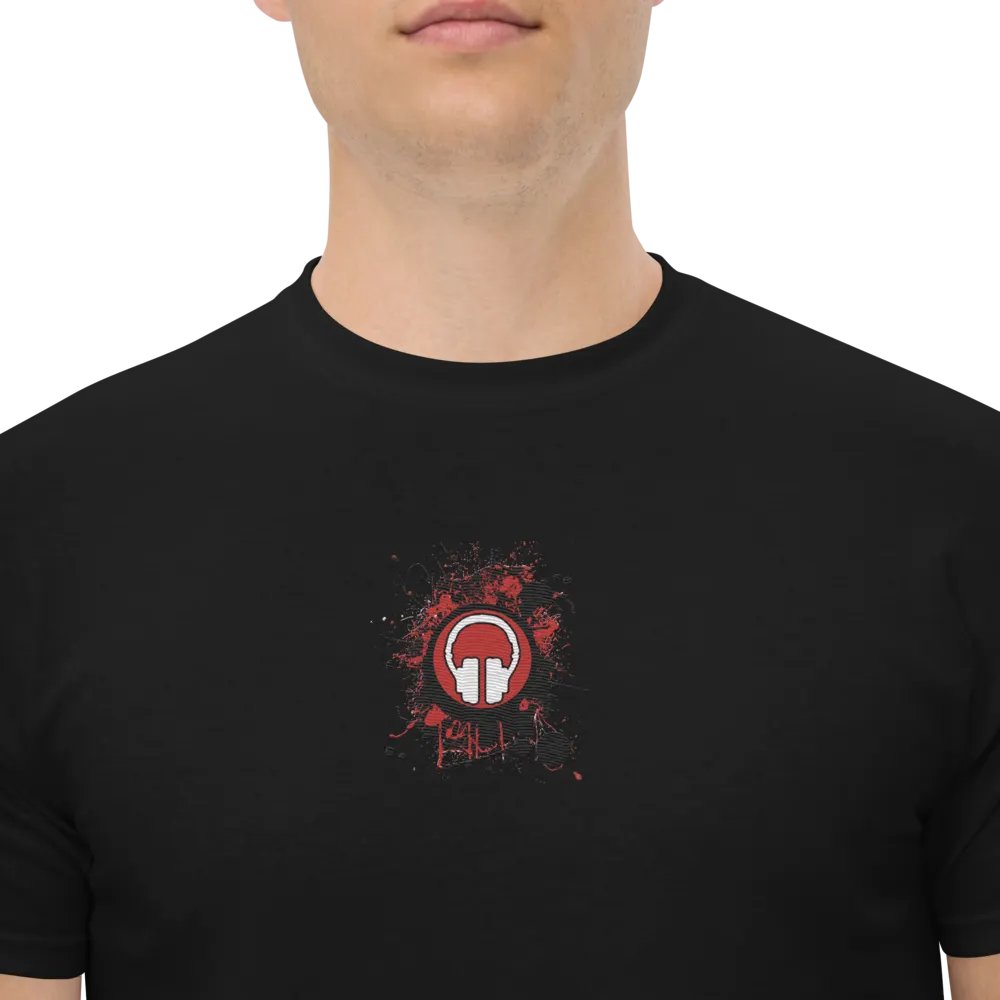 Front & Centre Paint Splat Headphones Embroidered Gildan Heavyweight T-Shirt product image (10)