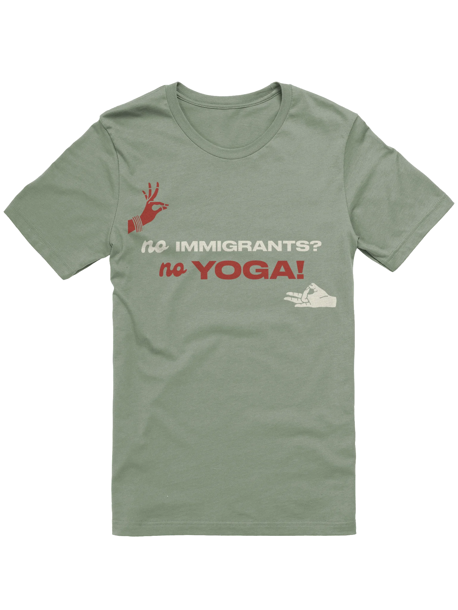 No Immigrants, No Yoga (White and Red Tee) product image (37)