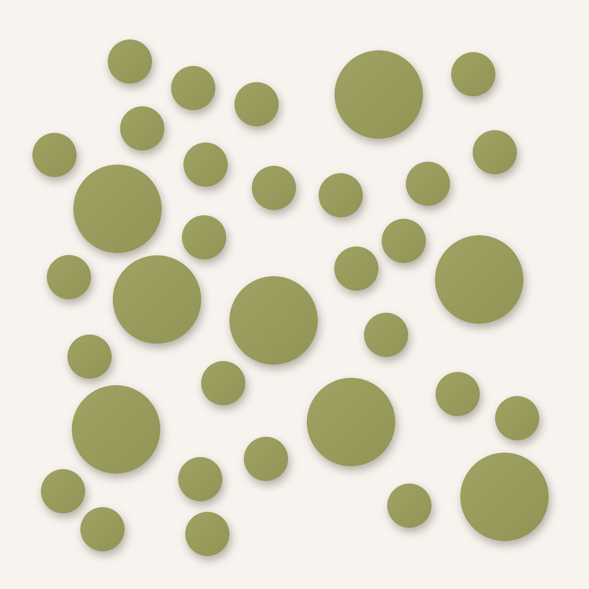 Olive Green Polka Dot Wall Decals, 2" and 4" Vinyl Circle Stickers, Removable Dot Decals for Nursery, Kids Room, Playroom product image (1)