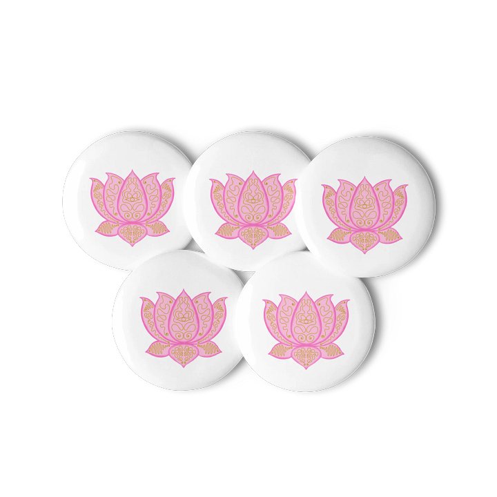 Symmetrical Lotus Blossom Pin Buttons Set product image (3)