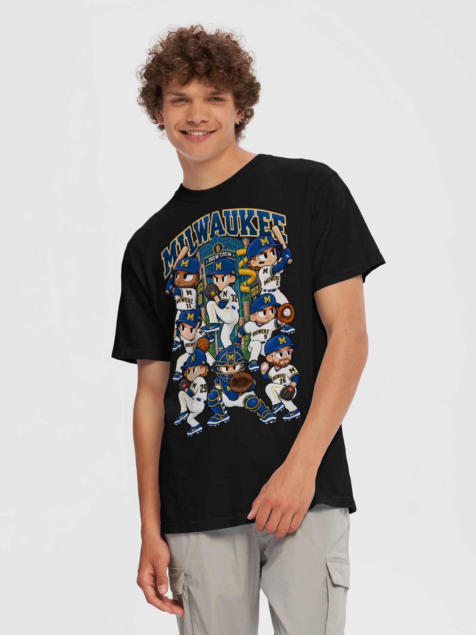 Milwaukee Baseball Animated Player T-Shirt product image (24)