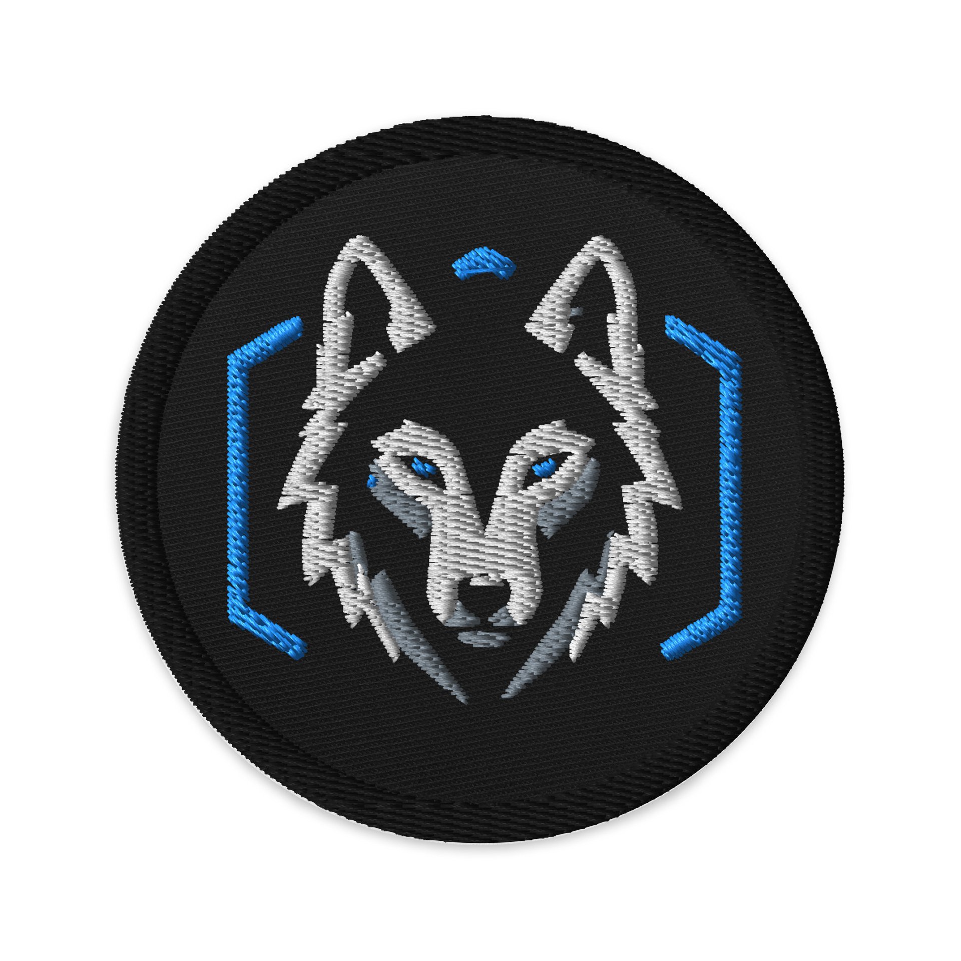 Geometric Wolf Head Embroidered Patch product image (1)