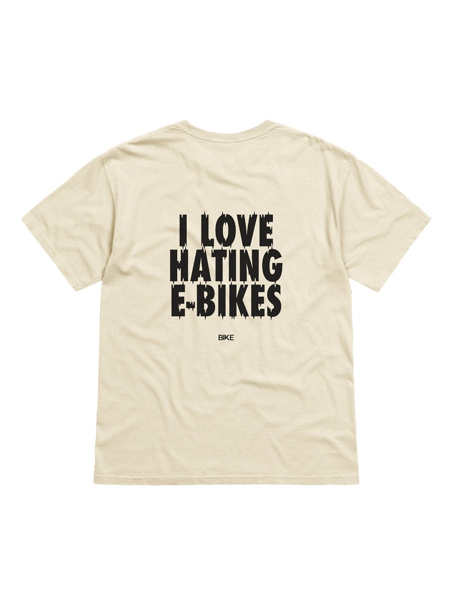 I Love Hating E-Bikes Shirt (Dark Logo) product image (1)