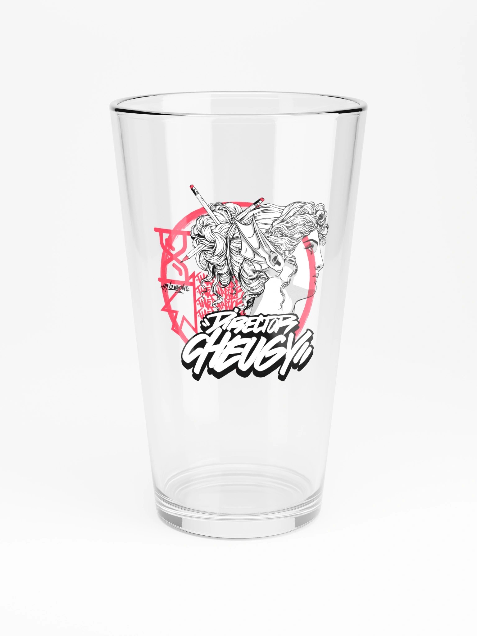 Bustin Pint Glass (White) product image (3)