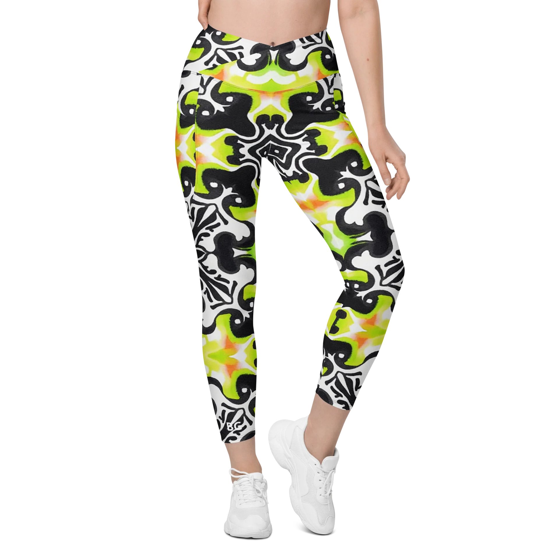 Barry Grady 'Dreamy Blossom' Crossover Leggings with Pockets product image (1)