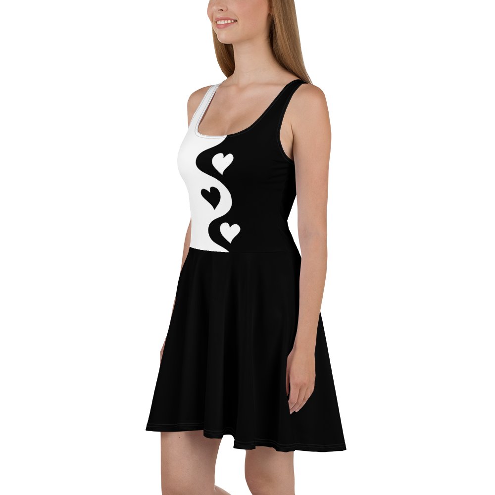 Split Black and White Hearts Dress product image (4)