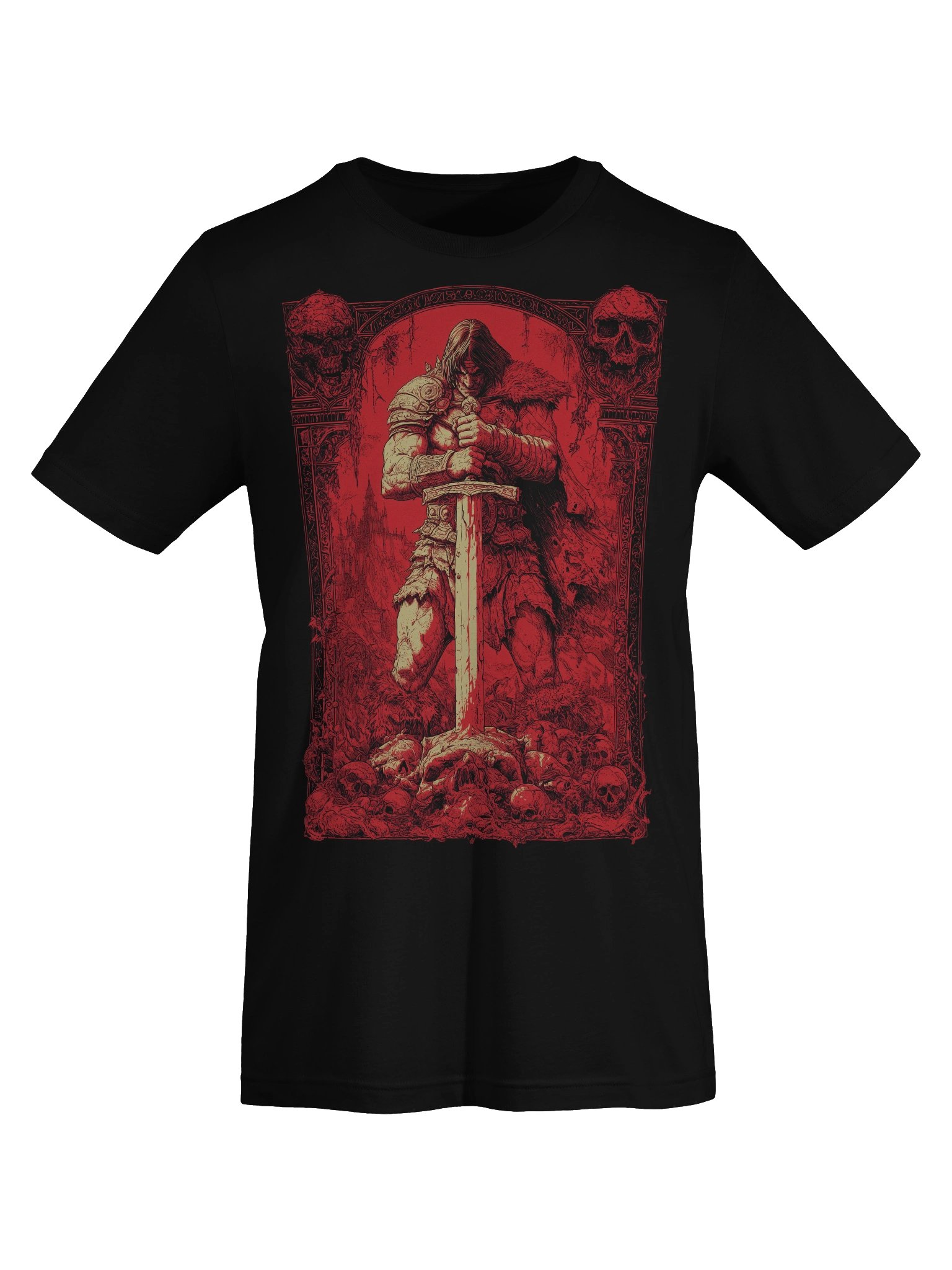 Savage Sword Blood Red Conan Cimmeria Barbarian Robert E. Howard Hyborian Crom, Dark Fantasy T-Shirt product image (7)