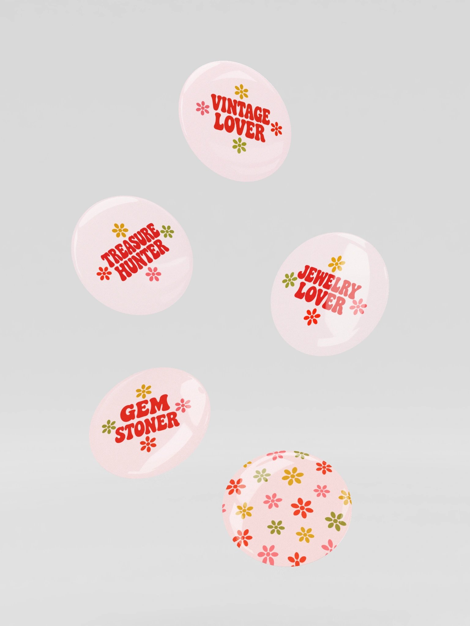 Jewelry & Vintage Lover Button Pins | Set of 5 product image (3)