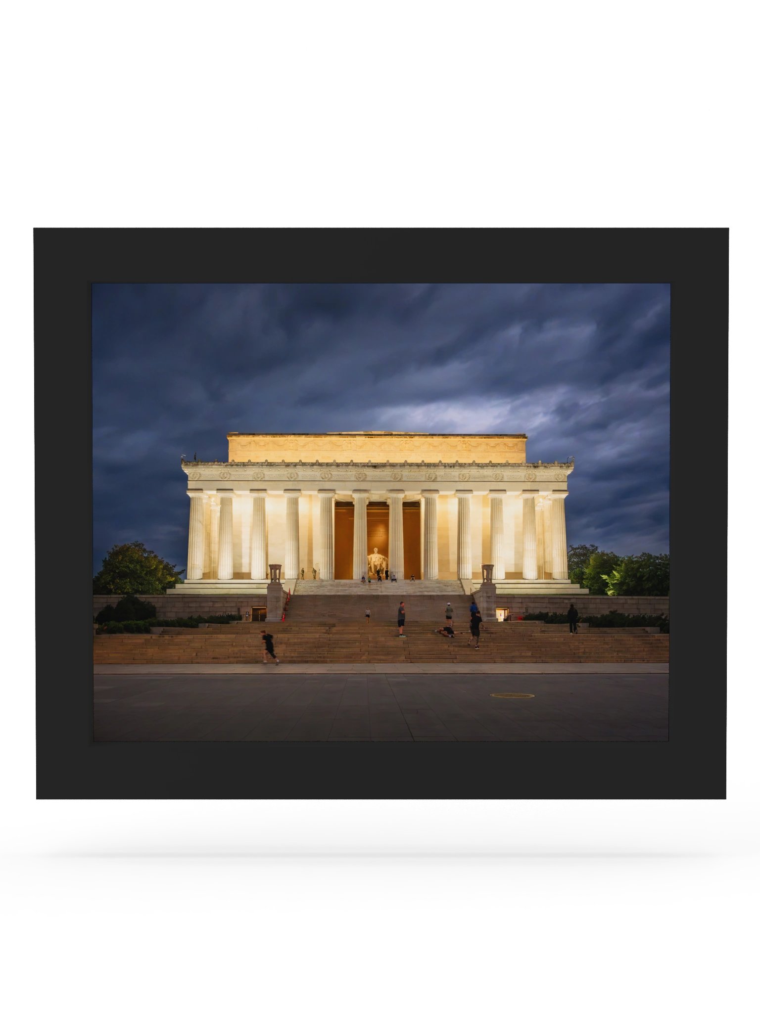 Beneath the Gathering Storm – Lincoln Memorial Framed Matte Poster product image (1)
