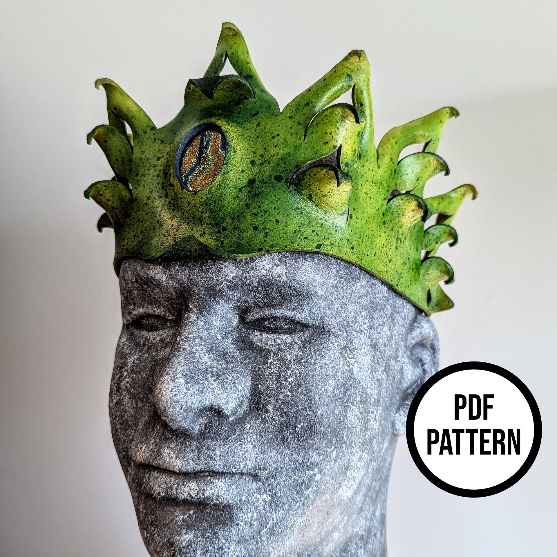 Flower Crown with Cabochon Inlay - PDF Pattern for Leather product image (2)