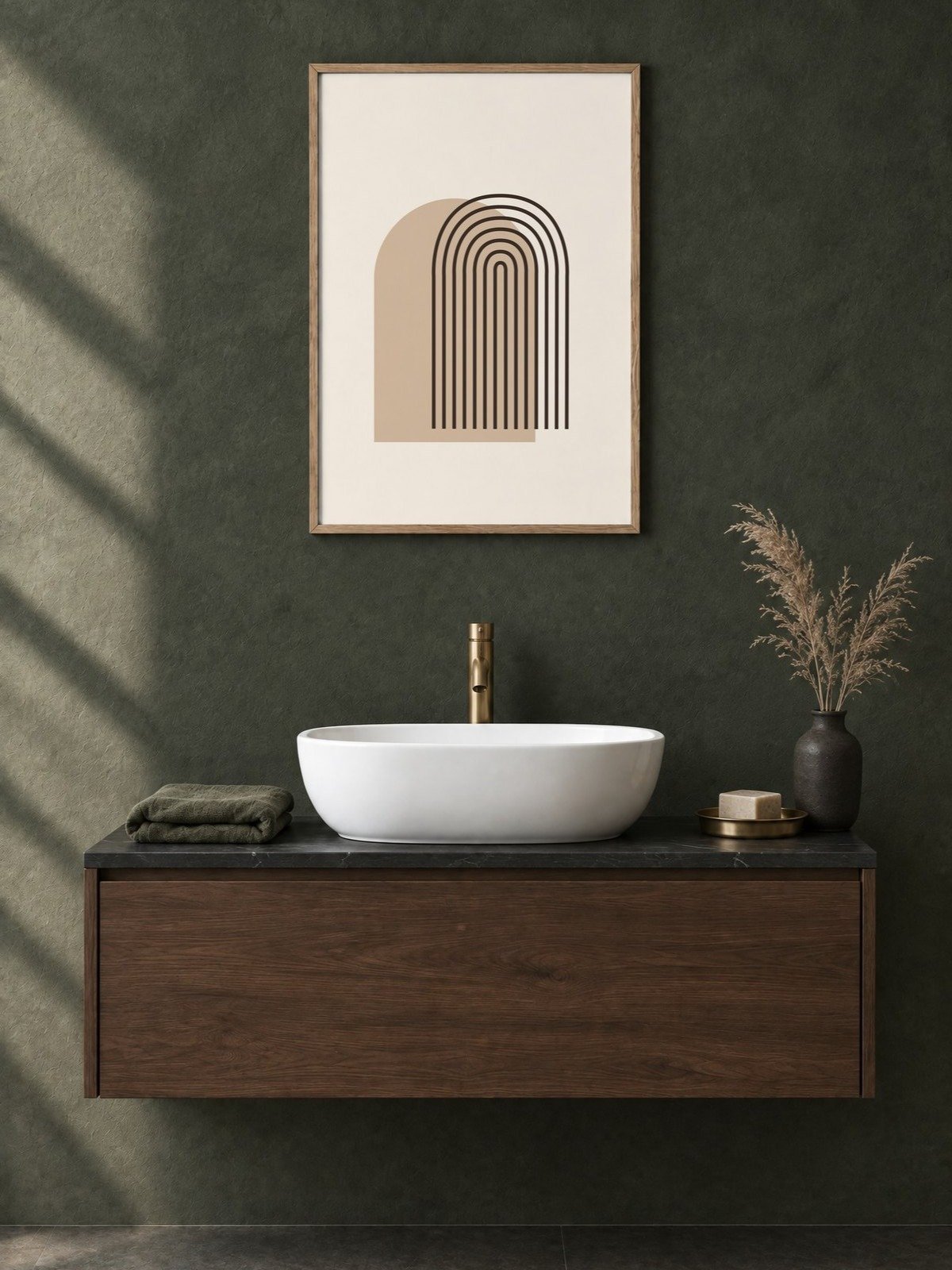 Mocha Layered Arch Print | Neutral Bathroom Wall Art product image (2)