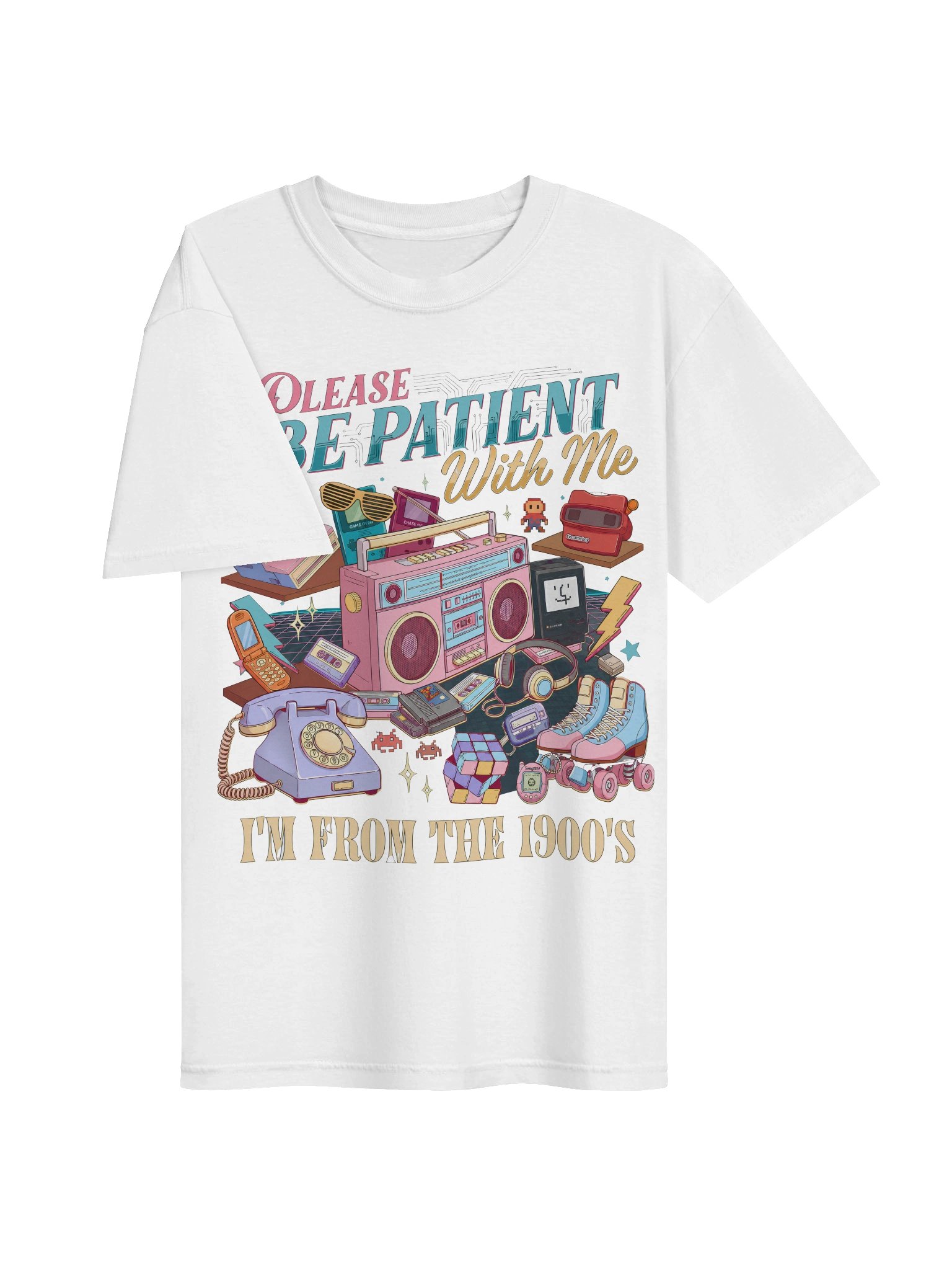 Funny 90s Kid Shirt, Comfort Colors Retro Nostalgia Tee, Please Be Patient I’m From The 1900s Shirt, Unisex product image (68)