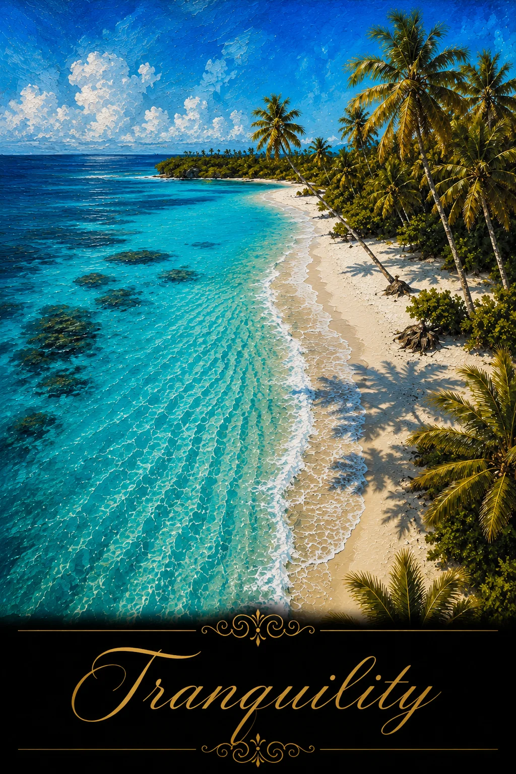 Coastal Tranquility - Oil Painting Tropical Beach Wall Art product image (1)