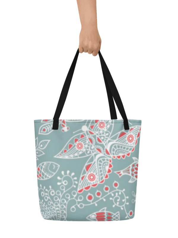 Abstract Butterfly Tote With Pocket Bag #733 product image (2)
