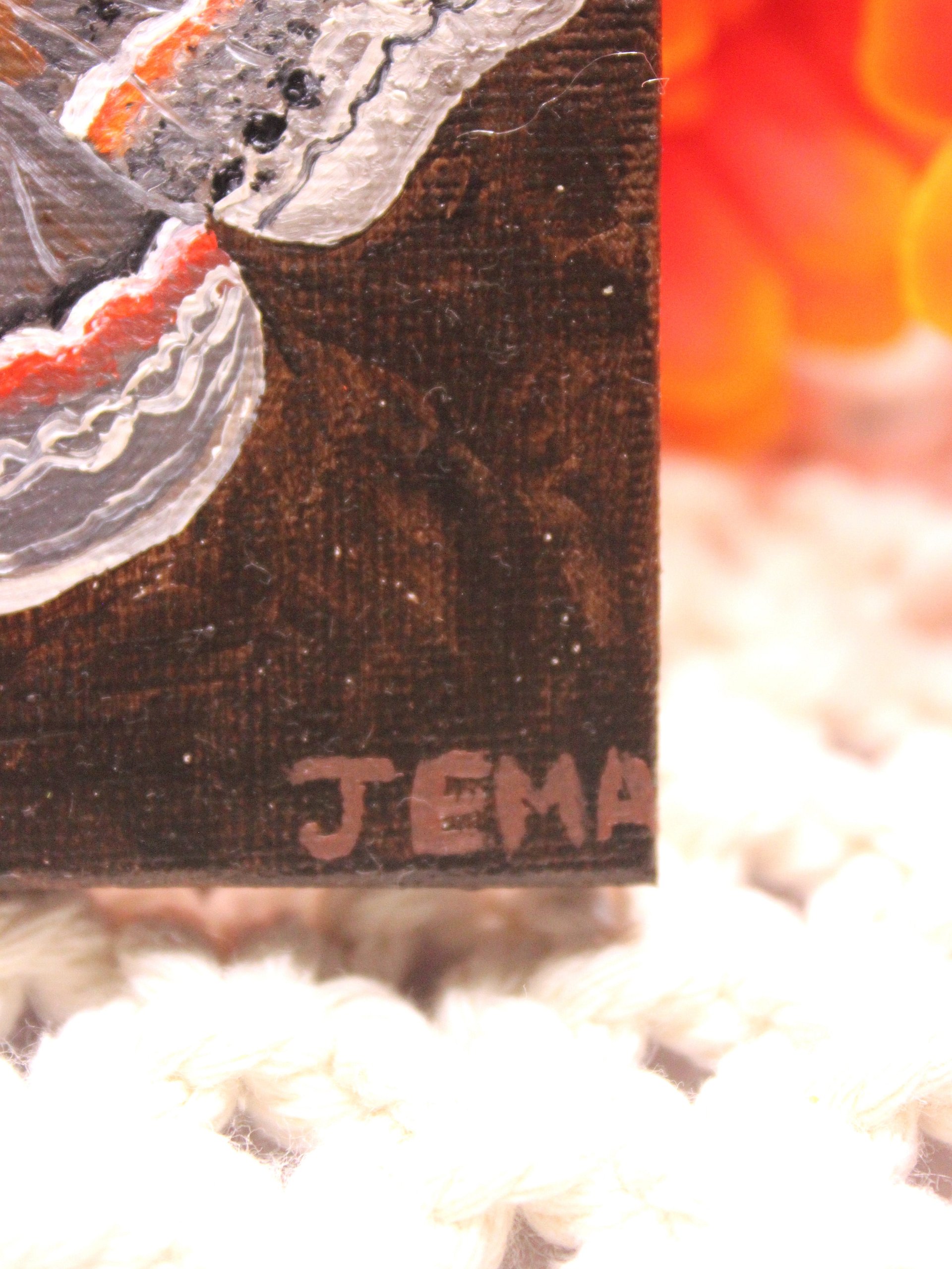 Damaged - Cecropia Moth Mini Oil Painting product image (3)