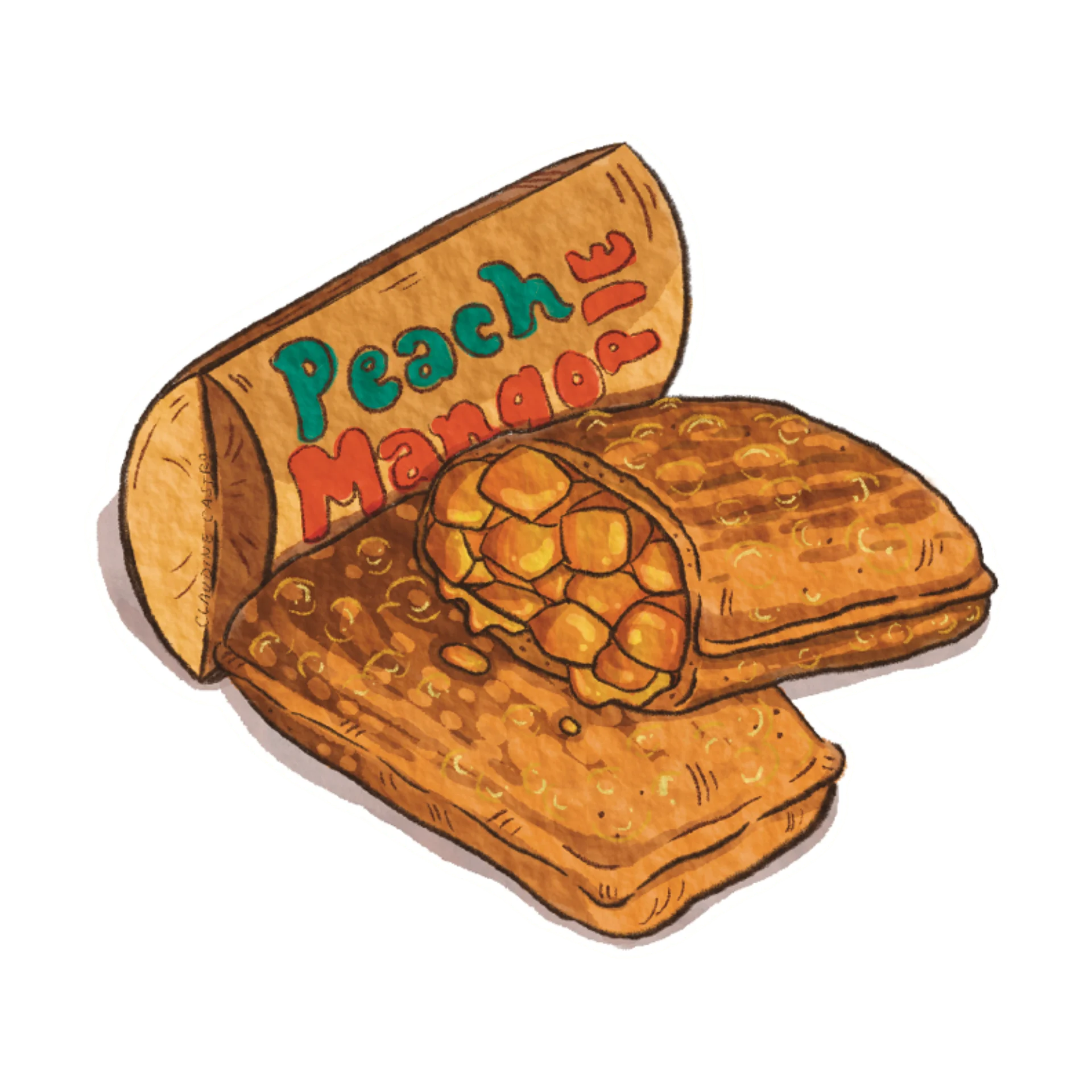 Peach Mango Pie Waterproof Vinyl Sticker product image (1)
