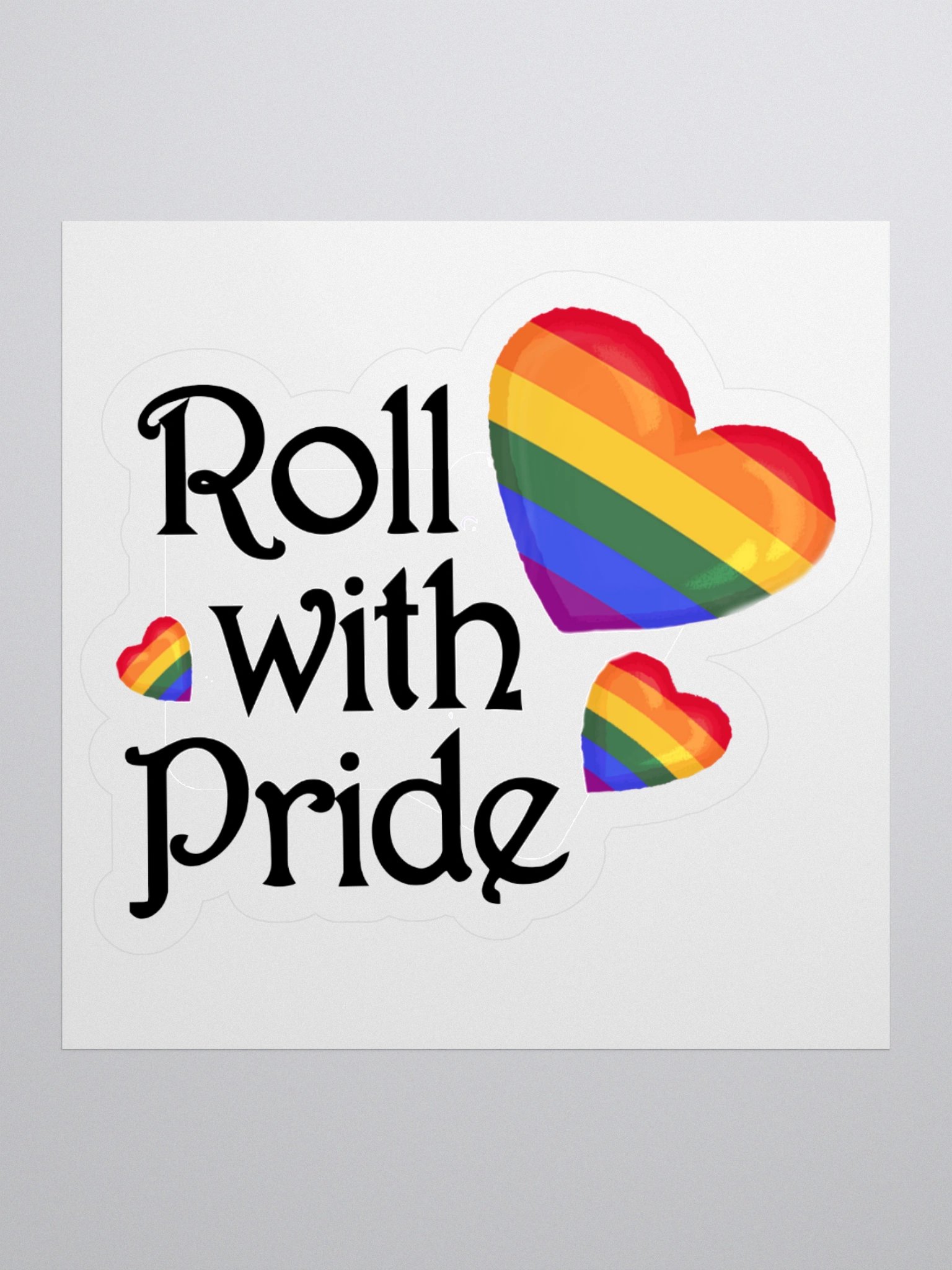 Roll with Pride Kiss Cut Stickers - Pride Hearts product image (2)
