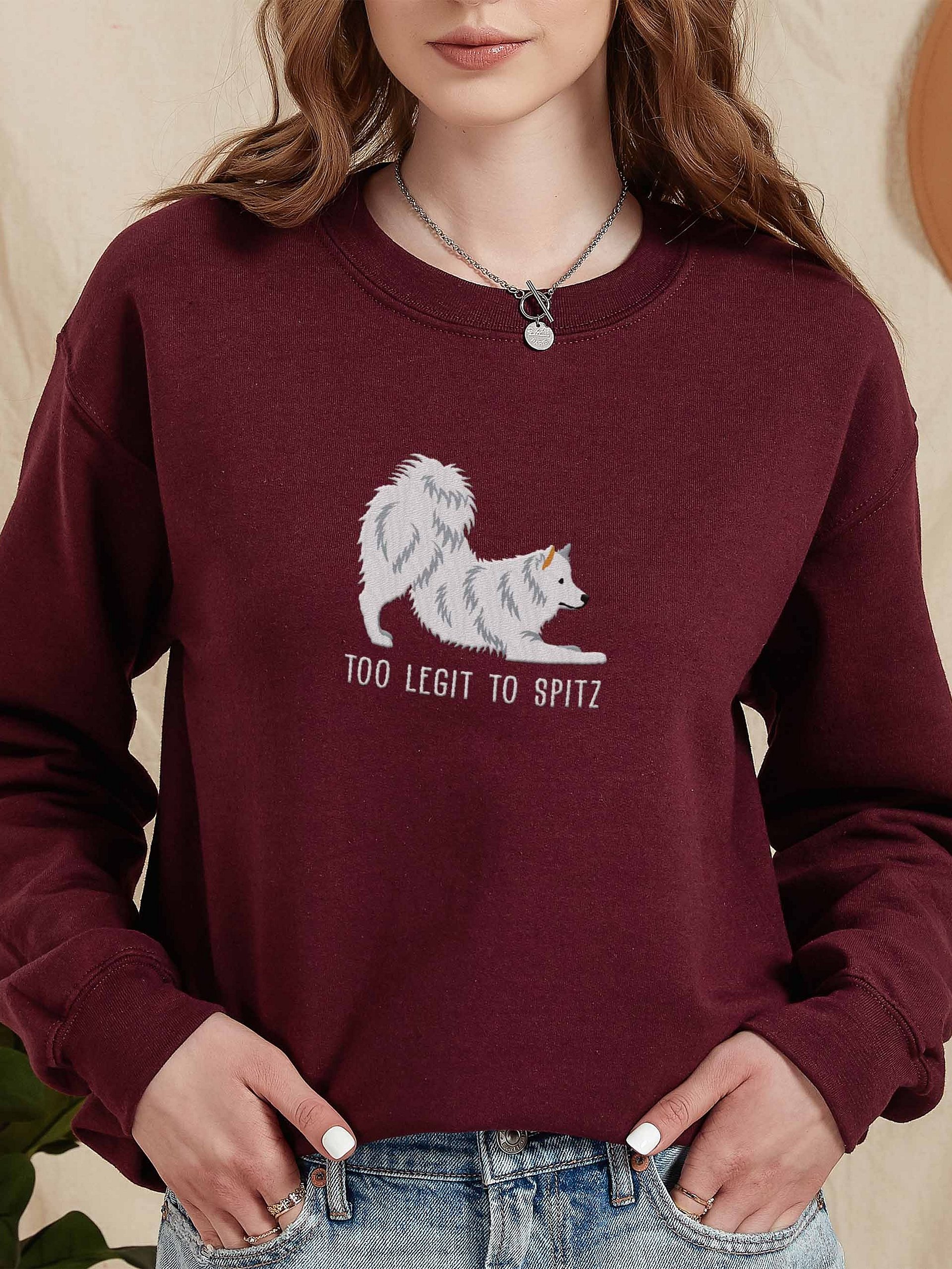 Too Legit to Spitz Sweatshirt (Embroidered) of an American Eskimo Dog product image (2)