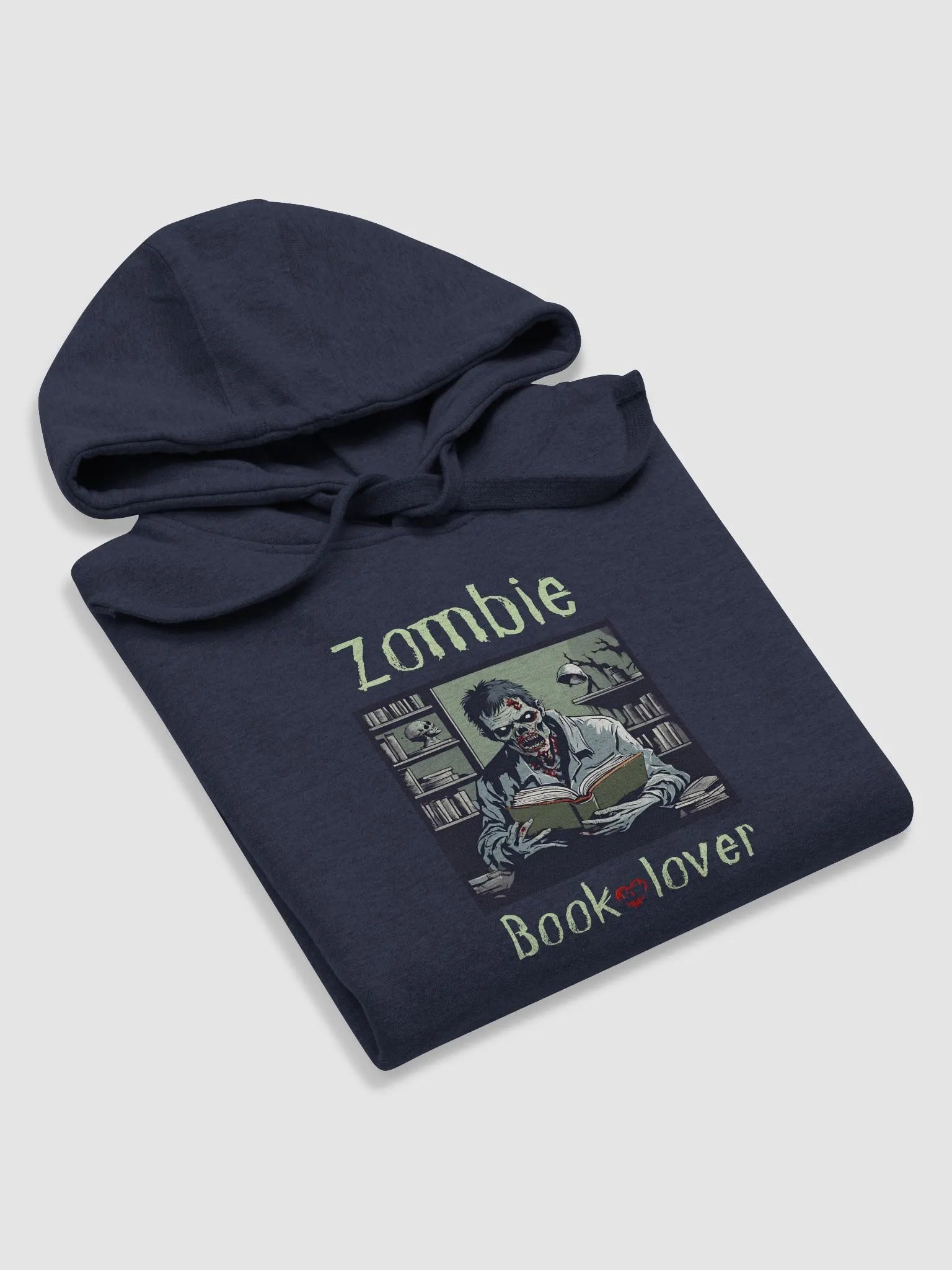 Zombie Book Lover Man - Navy Unisex Hoodie product image (5)