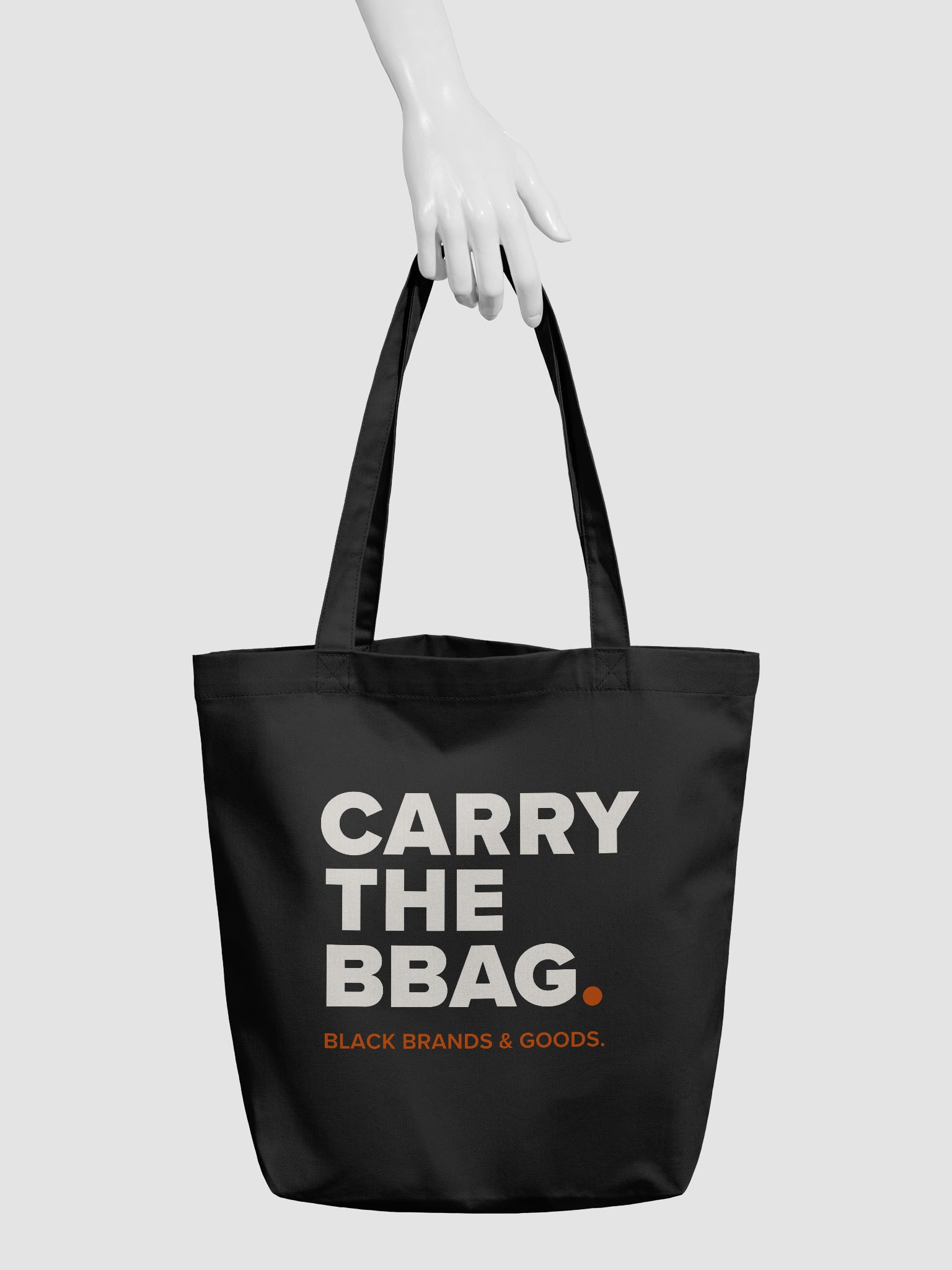 CARRY THE BBAG. Black Canvas Tote product image (3)