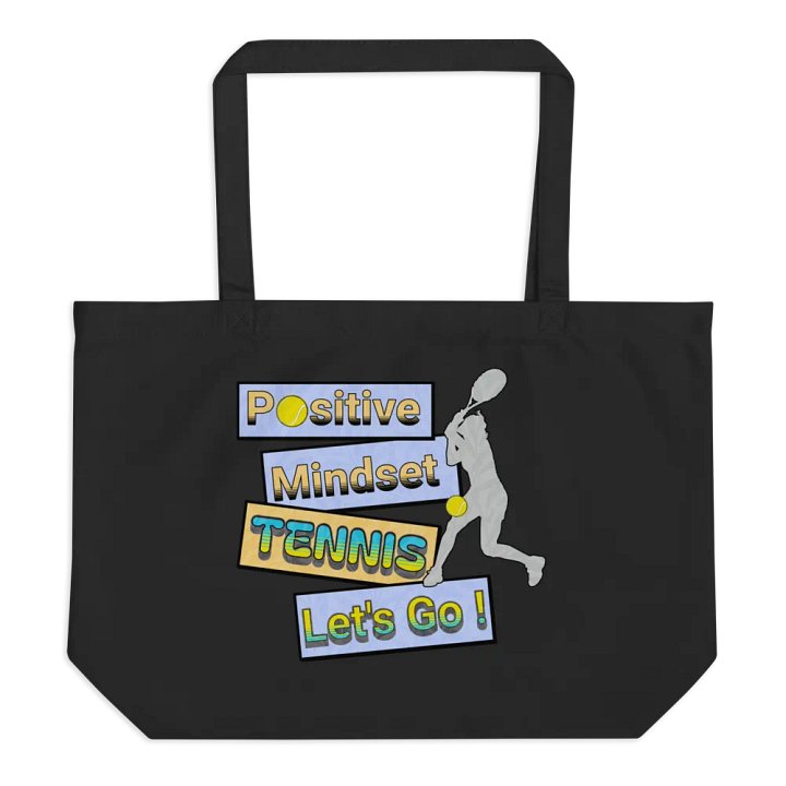 Positive Mindset Tennis Black Tote product image (1)