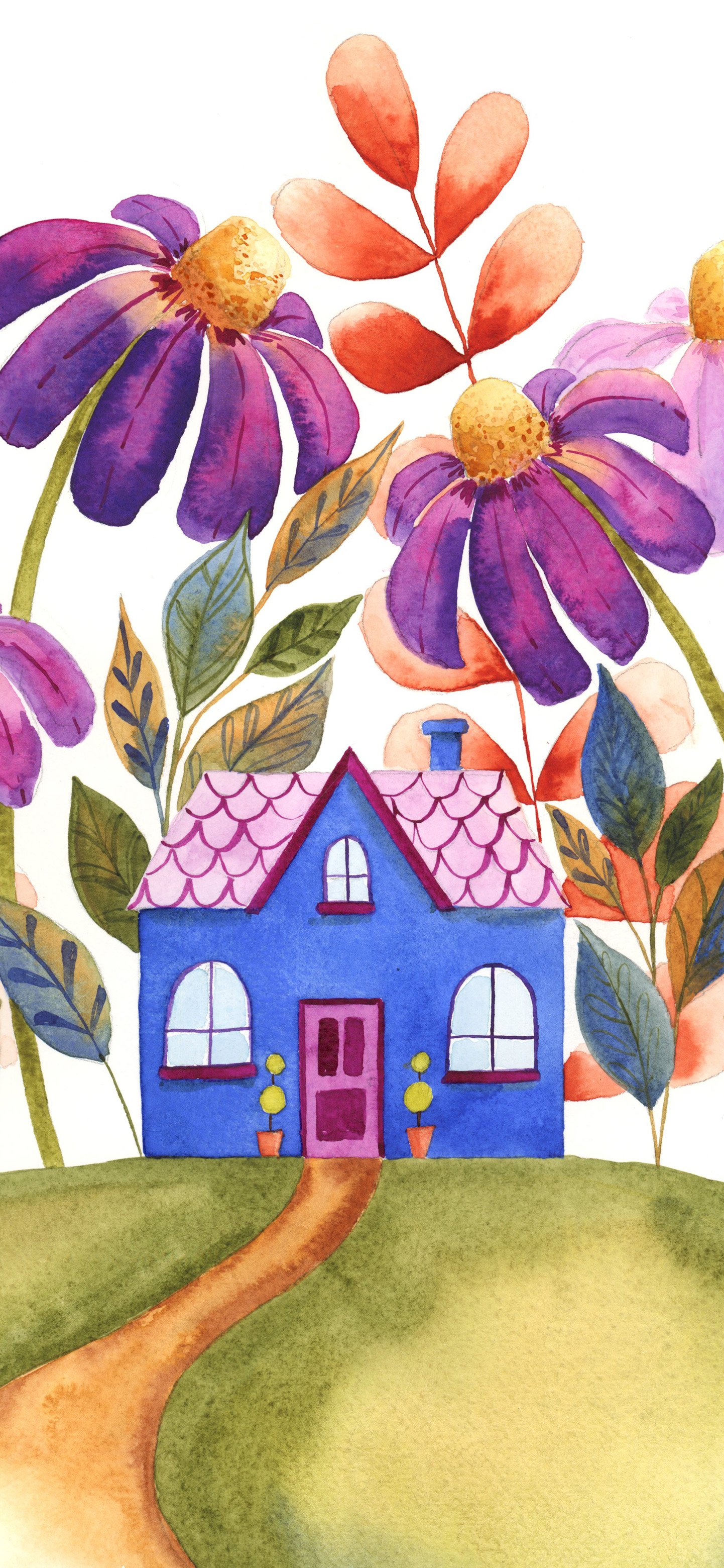 The Bloomhouse Phone Bundle - 8 Original Watercolor Phone Wallpapers product image (6)