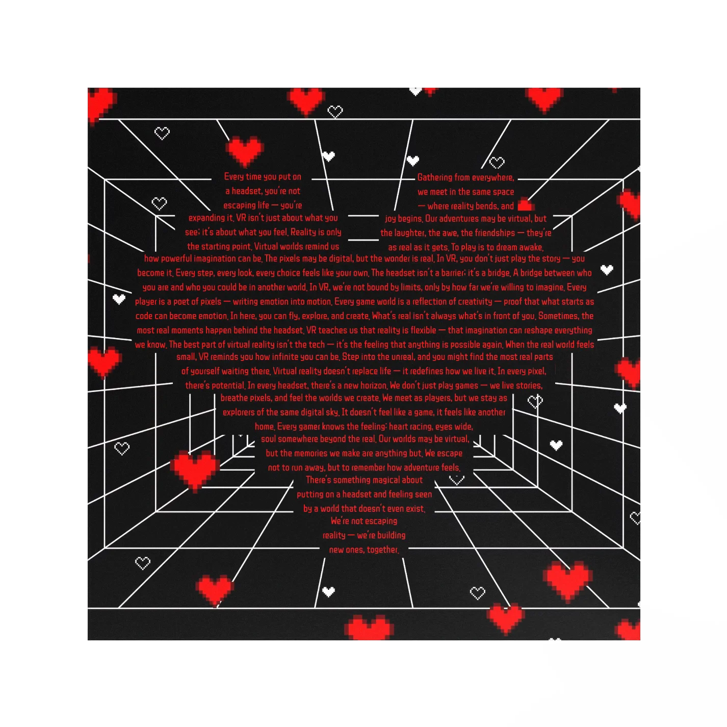 Deep Love VR Pixel Heart Nostalgic Poster Print product image (1)