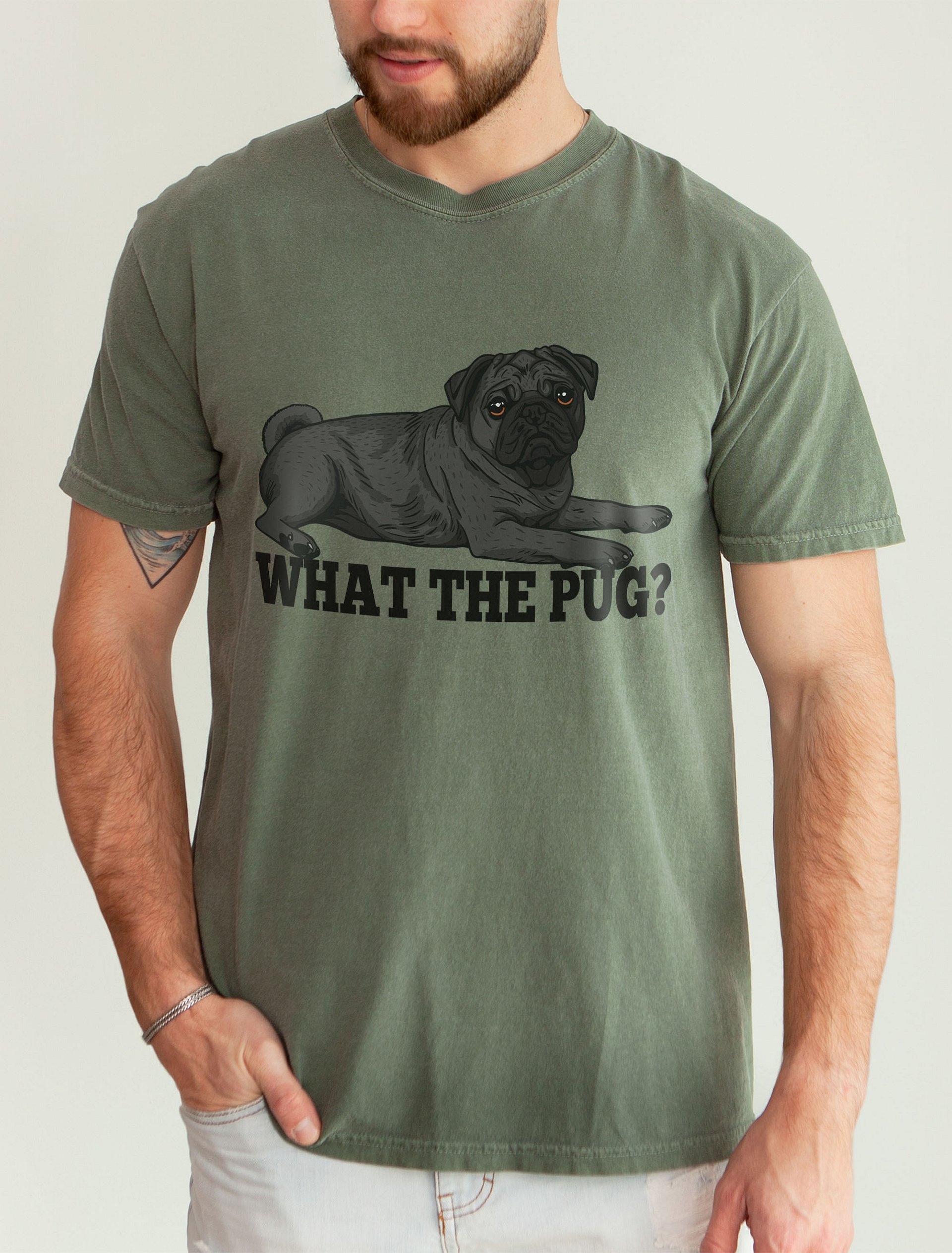 What the Pug T-Shirt of a Pug(Black) | Funny T-Shirt for Pug Paw-rents product image (2)