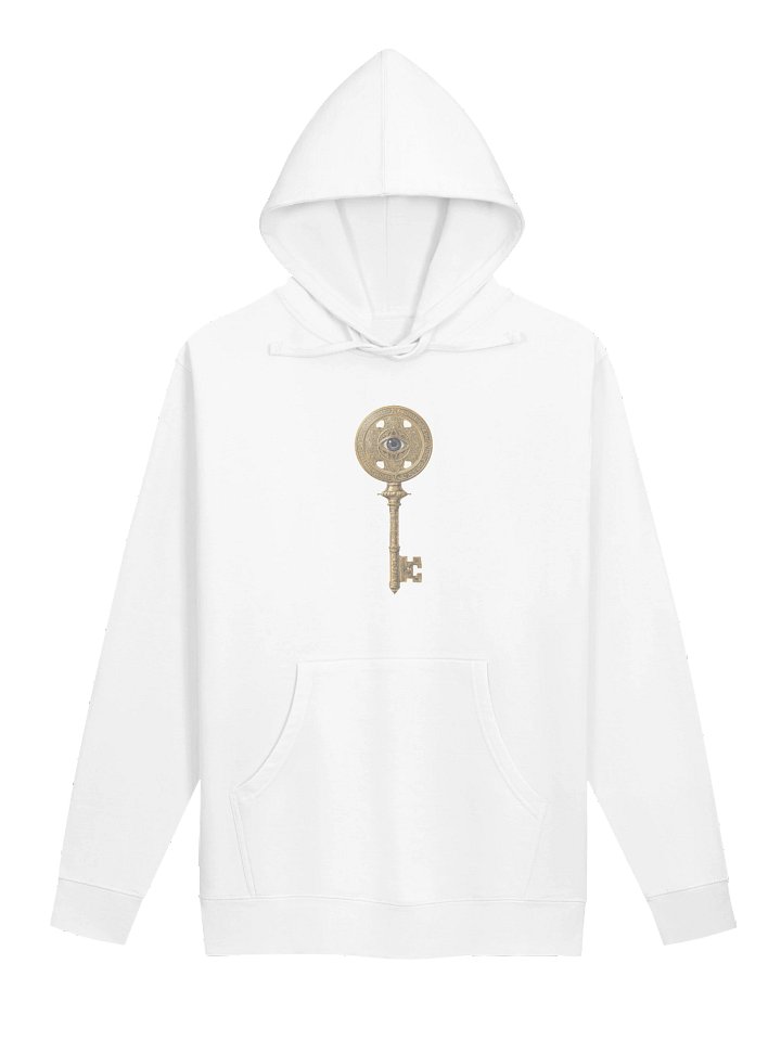 The Gatekeeper’s Key – White Archive Edition (Front & Back Print) | Unisex Midweight Hoodie product image (1)