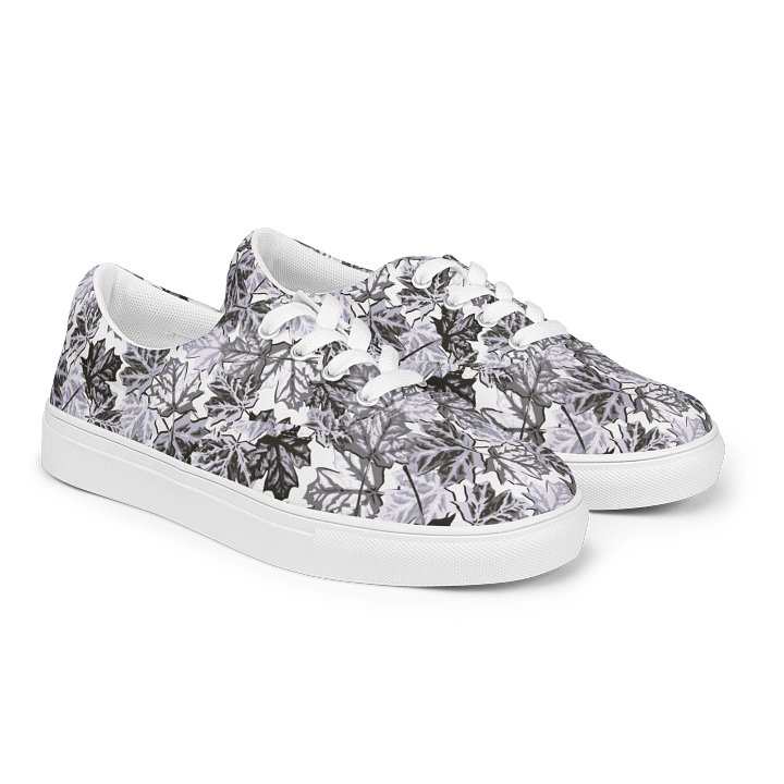 Monochrome Leaf Pattern Canvas Shoes product image (2)