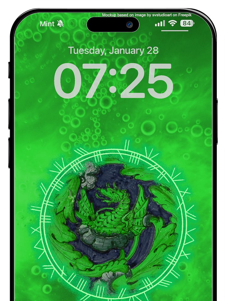Green Dragon Phone Wallpaper product image (1)