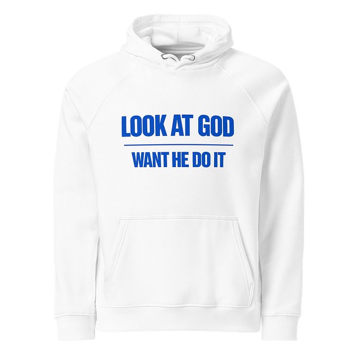 Look At God White Hoodie Blue Edition product image (1)