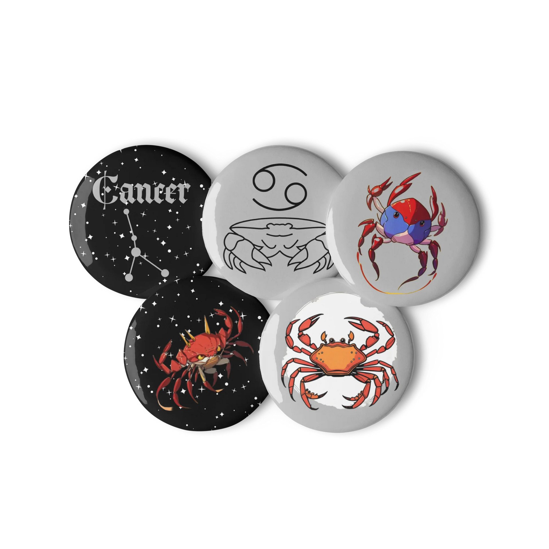 Cosmic Crab Pin Buttons Set product image (3)