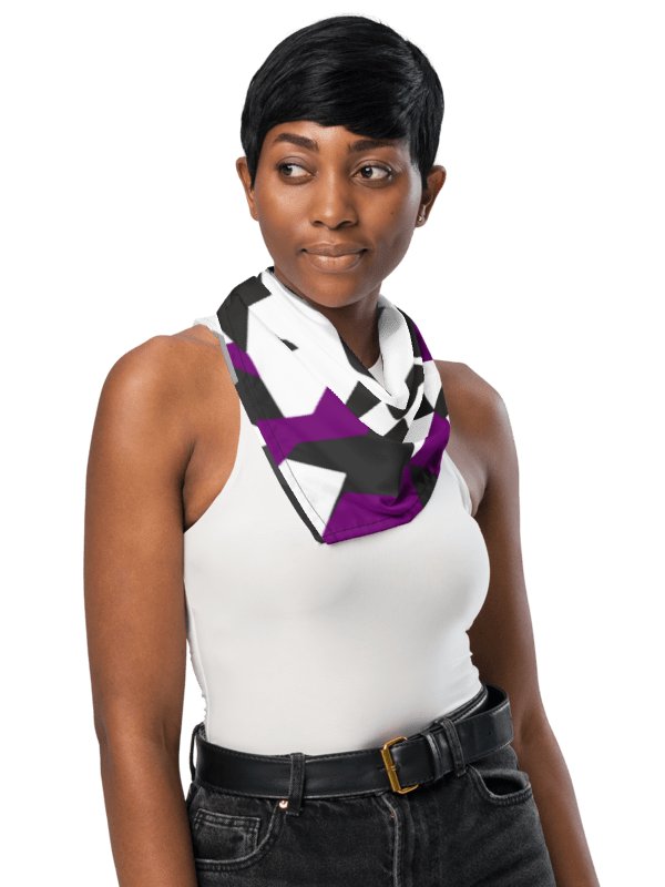 Anti-Surveillance CV Dazzle Bandana | Asexual Pride Flag product image (1)
