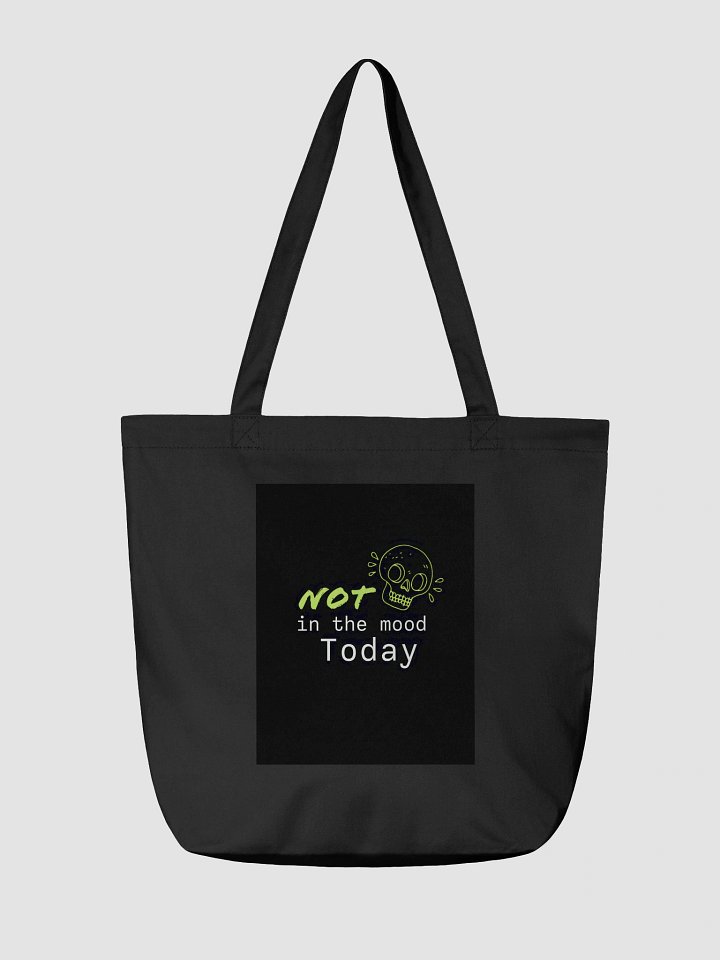 “Not in the Mood Today” Skull Graphic Black Tote Bag product image (2)