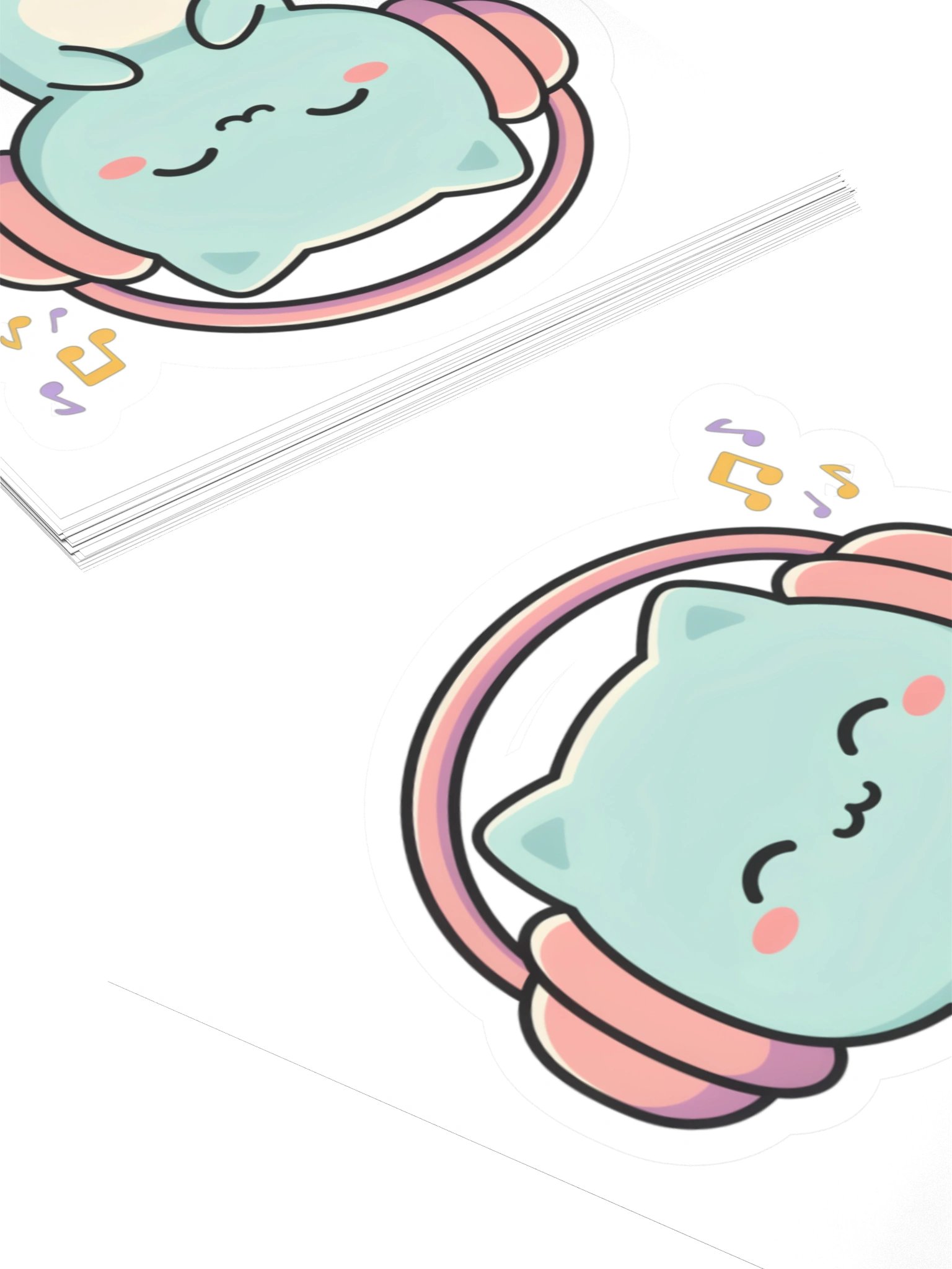 Cute Cat Music Vibes Kiss Cut Sticker product image (10)