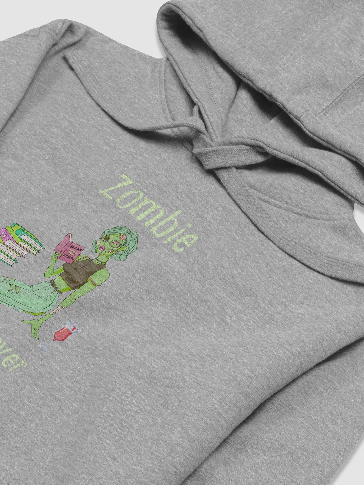Zombie Book Lover - Carbon Grey Unisex Hoodie product image (3)